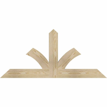 Ekena Millwork Richland Rough Sawn Timber Gable Bracket, Douglas Fir, 48"W x 22"H x 2"D x 4"F, 11/12 Pitch GBW048X22X0204RIC00RDF